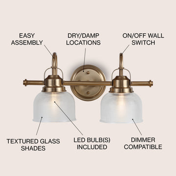 Virginia Metal/Glass LED Vanity Light